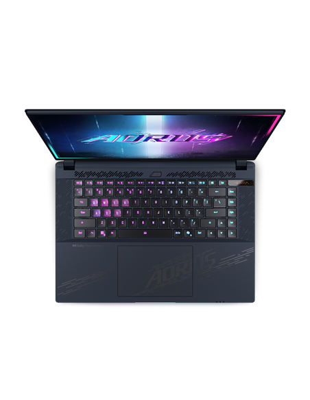 Gigabyte AORUS MASTER 16 BYH 16" WQXGA 240Hz nešiojamas kompiuteris – klaviatūra iš viršaus