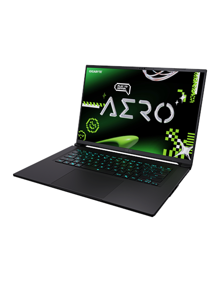 Gigabyte AERO X16 1VH 16" WQXGA 165Hz nešiojamas kompiuteris – vaizdas iš priekio kampu