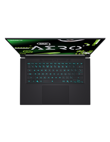 Gigabyte AERO X16 1VH 16" WQXGA 165Hz nešiojamas kompiuteris – klaviatūra iš viršaus