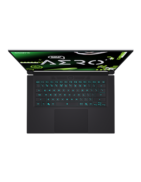 Gigabyte AERO X16 1VH 16" WQXGA 165Hz nešiojamas kompiuteris – klaviatūra iš viršaus