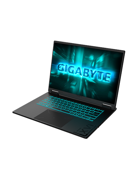 Gigabyte GAMING A16 CTH 16" WUXGA 165Hz nešiojamas kompiuteris – vaizdas iš priekio kampu