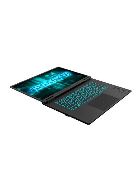 Gigabyte GAMING A16 CTH 16" WUXGA 165Hz nešiojamas kompiuteris – atidarytas 180°