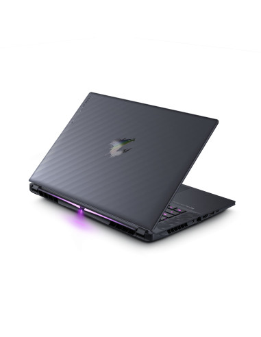Gigabyte AORUS ELITE 16 BWH 16" WQXGA 165Hz nešiojamas kompiuteris – dangtis iš galo kampu