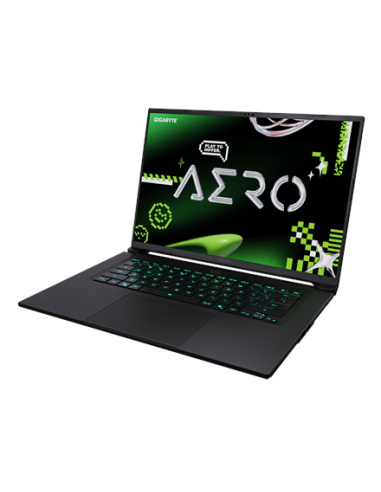 Gigabyte AERO X16 1WH 16" WQXGA 165Hz nešiojamas kompiuteris – vaizdas iš priekio kampu