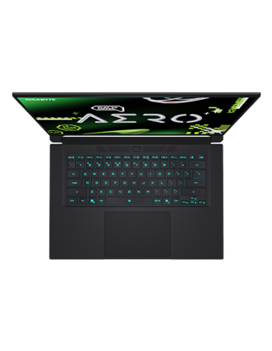 Gigabyte AERO X16 1WH 16" WQXGA 165Hz nešiojamas kompiuteris – klaviatūra iš viršaus