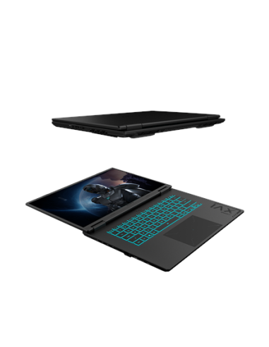 Gigabyte GAMING A16 3WH 16" WQXGA 165Hz nešiojamas kompiuteris – atidarytas ir uždarytas, vaizdas iš šono