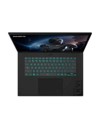 Gigabyte GAMING A16 3WH 16" WQXGA 165Hz nešiojamas kompiuteris – klaviatūra iš viršaus