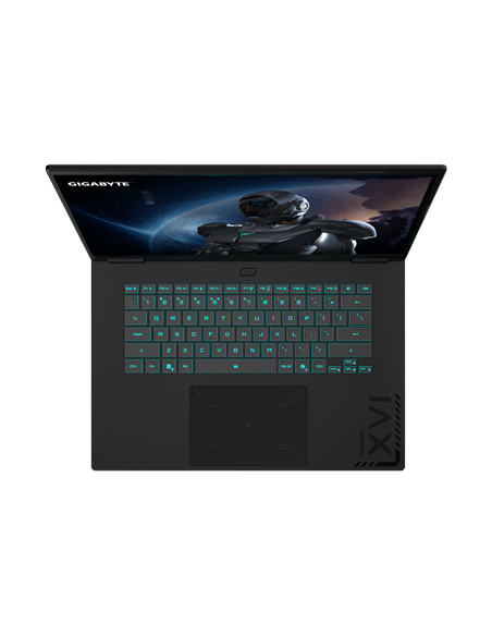 Gigabyte GAMING A16 3WH 16" WQXGA 165Hz nešiojamas kompiuteris – klaviatūra iš viršaus