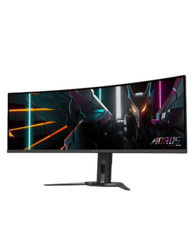 Gigabyte AORUS CO49DQ 49" QD-OLED 144Hz žaidimų monitorius – vaizdas kampu