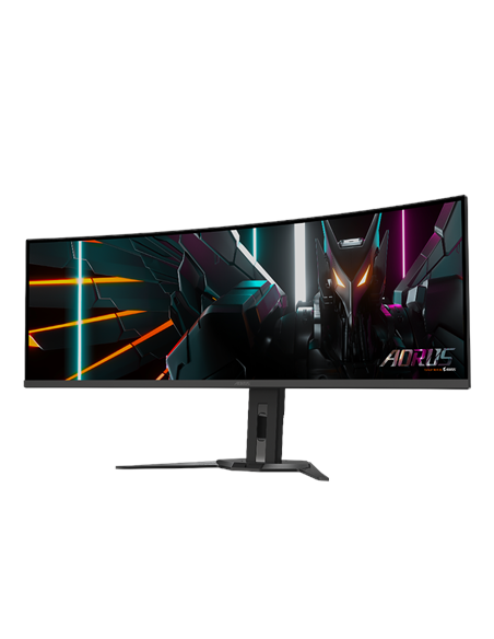 Gigabyte AORUS CO49DQ 49" QD-OLED 144Hz žaidimų monitorius – vaizdas kampu