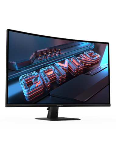 Gigabyte GS32QCA 31,5" QHD 180Hz lenktas žaidimų monitorius – šoninis vaizdas iš priekio