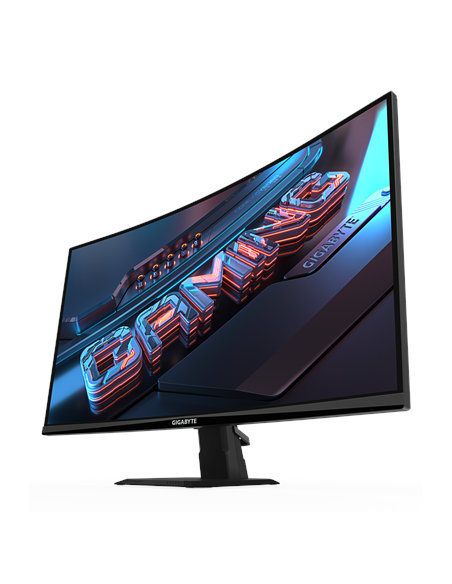 Gigabyte GS27QCA 27" QHD 180Hz žaidimų monitorius – vaizdas iš priekio kampu