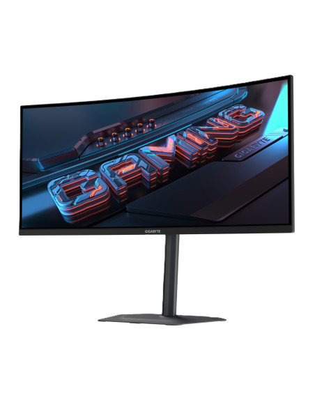 Gigabyte G34WQC2 34" WQHD 200Hz žaidimų monitorius – vaizdas iš priekio kampu