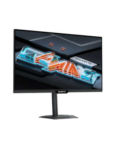 Gigabyte M27Q3 27" QHD 300Hz IPS žaidimų monitorius – vaizdas iš kairės kampu, didesnis