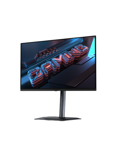 Gigabyte MO27Q2A 27" QD-OLED QHD 280Hz žaidimų monitorius – vaizdas iš kairės pusės kampu
