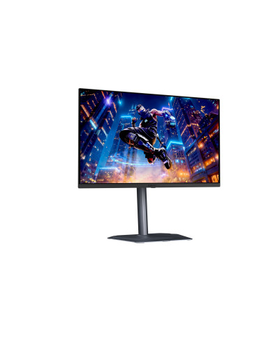 Gigabyte MO27Q3 27" QD-OLED QHD 360Hz žaidimų monitorius – vaizdas iš dešinės pusės kampu