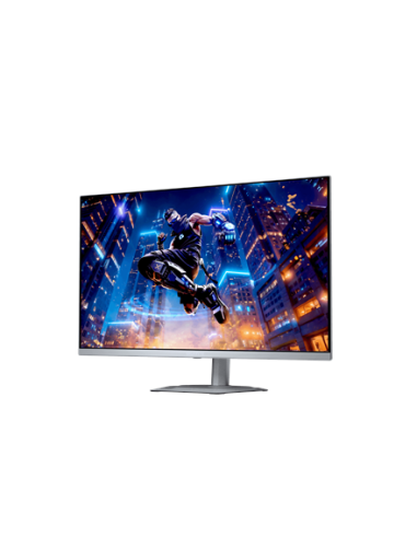 Gigabyte MO27Q2A ICE 27" QD-OLED QHD 280Hz žaidimų monitorius – šoninis vaizdas iš priekio