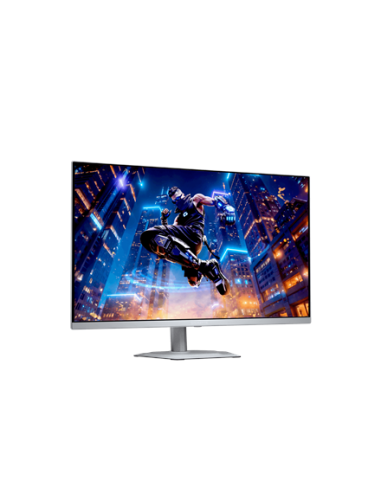 Gigabyte MO27Q2A ICE 27" QD-OLED QHD 280Hz žaidimų monitorius – ekranas ir stovas kampu