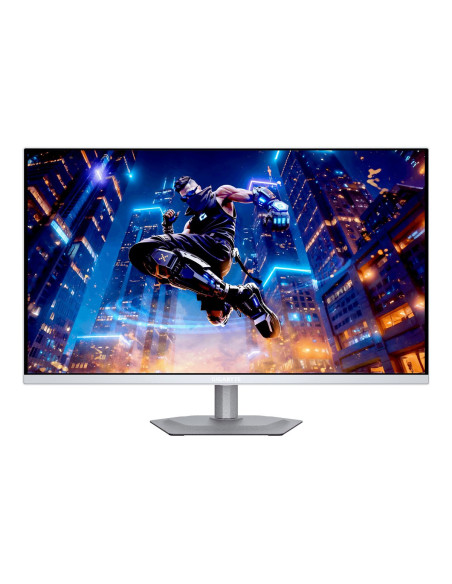 Gigabyte MO27Q2A ICE 27" QD-OLED QHD 280Hz žaidimų monitorius – priekis ir stovas