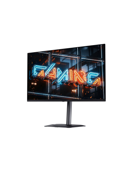 Gigabyte MO32U24 31,5" QD-OLED 4K 240Hz žaidimų monitorius – vaizdas kampu iš priekio
