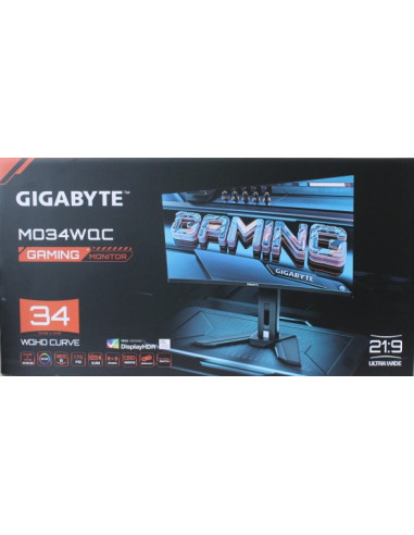 Gigabyte MO34WQC 34" WQHD 175Hz OLED monitorius SALE OUT – faktinė SALE OUT prekės pakuotė