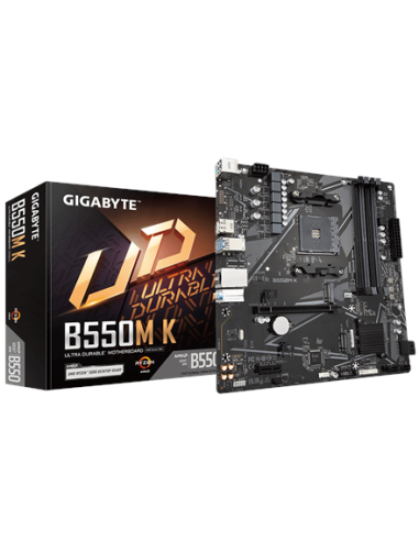 Gigabyte B550M K AM4 Micro-ATX pagrindinė plokštė – su pakuote