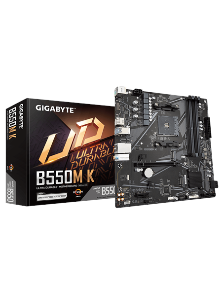 Gigabyte B550M K AM4 Micro-ATX pagrindinė plokštė – su pakuote