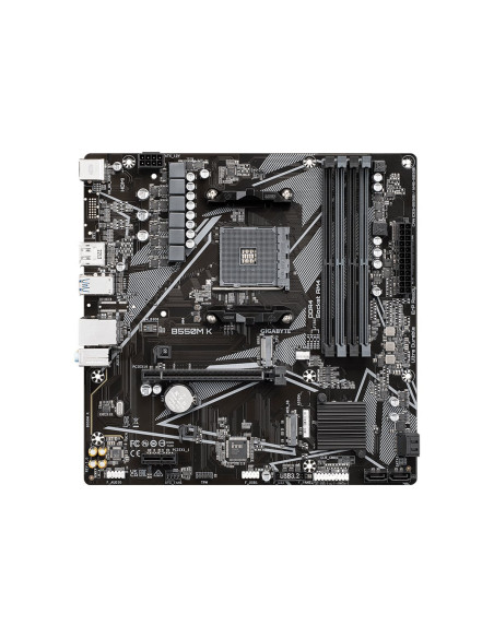 Gigabyte B550M K AM4 Micro-ATX pagrindinė plokštė – vaizdas iš viršaus, mažesnis