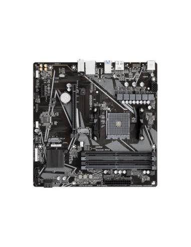 Gigabyte B550M K AM4 Micro-ATX pagrindinė plokštė – vaizdas kampu, mažesnis