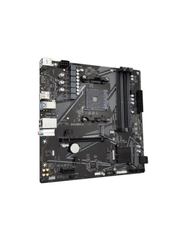 Gigabyte B550M K AM4 Micro-ATX pagrindinė plokštė – vaizdas kampu, kitas