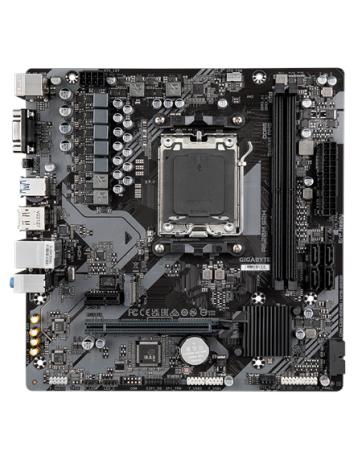 Gigabyte A620M S2H AM5 Micro-ATX pagrindinė plokštė – vaizdas iš viršaus