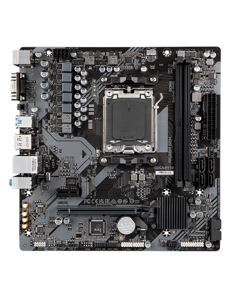 Gigabyte A620M S2H AM5 Micro-ATX pagrindinė plokštė – vaizdas iš viršaus