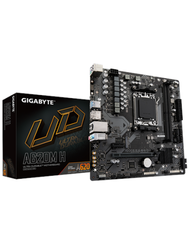 Gigabyte A620M H AM5 Micro-ATX pagrindinė plokštė – su pakuote
