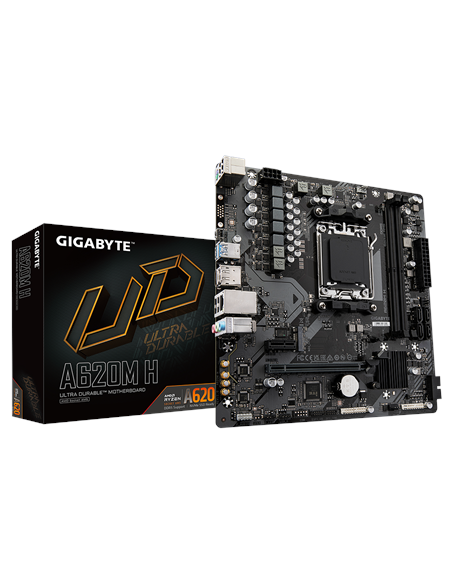 Gigabyte A620M H AM5 Micro-ATX pagrindinė plokštė – su pakuote