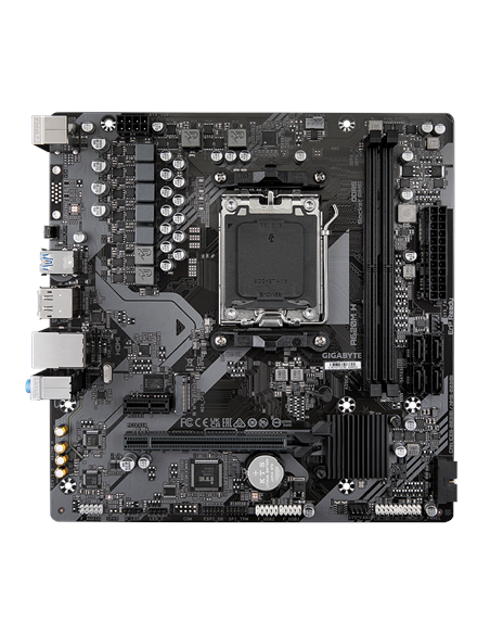 Gigabyte A620M H AM5 Micro-ATX pagrindinė plokštė – vaizdas iš viršaus