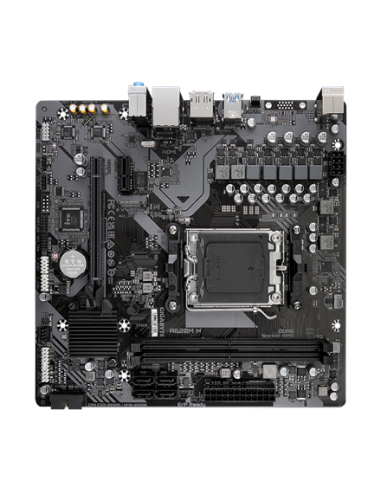 Gigabyte A620M H AM5 Micro-ATX pagrindinė plokštė – vaizdas kampu, kitas