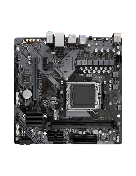 Gigabyte A620M H AM5 Micro-ATX pagrindinė plokštė – vaizdas kampu, kitas