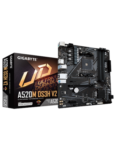 Gigabyte A520M DS3H V2 AM4 Micro-ATX pagrindinė plokštė – su pakuote