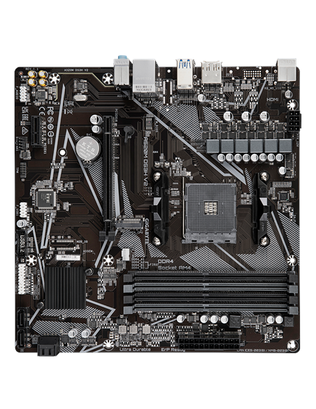 Gigabyte A520M DS3H V2 AM4 Micro-ATX pagrindinė plokštė – vaizdas iš viršaus, kitas
