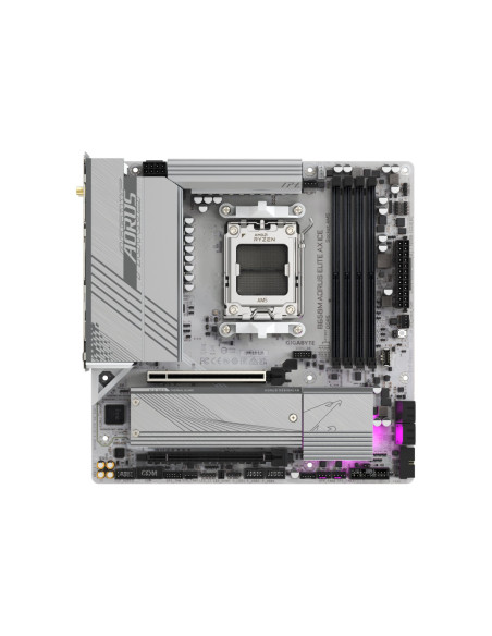 Gigabyte B650M AORUS ELITE AX ICE AM5 pagrindinė plokštė – vaizdas iš viršaus