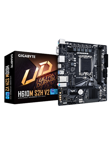Gigabyte H610M S2H V2 DDR5 LGA1700 Micro-ATX pagrindinė plokštė – su pakuote