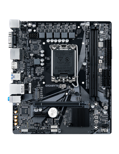 Gigabyte H610M S2H V2 DDR5 LGA1700 Micro-ATX pagrindinė plokštė – vaizdas iš viršaus