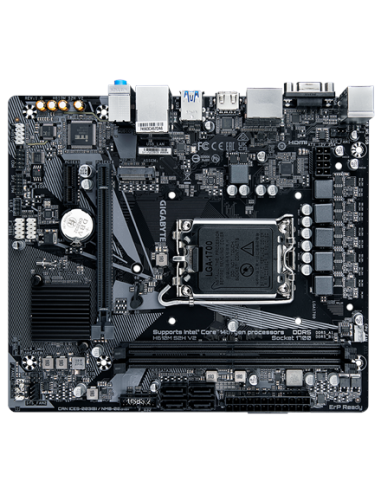 Gigabyte H610M S2H V2 DDR5 LGA1700 Micro-ATX pagrindinė plokštė – vaizdas kampu iš kitos pusės