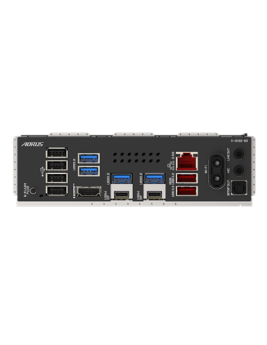 Gigabyte X870E AORUS ELITE WIFI7 AM5 ATX pagrindinė plokštė – galinės panelės jungtys