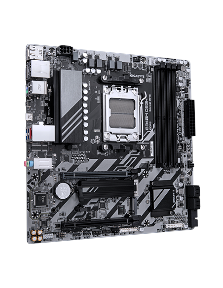 Gigabyte B840M DS3H AM5 Micro-ATX pagrindinė plokštė – vaizdas kampu, kitas