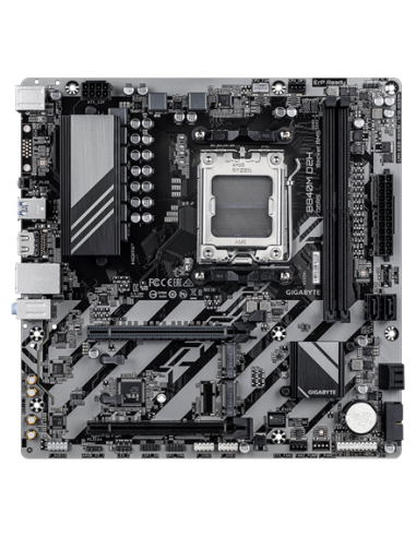 Gigabyte B840M D2H AM5 Micro-ATX pagrindinė plokštė – vaizdas kampu