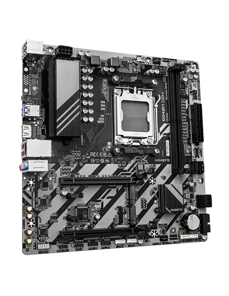 Gigabyte B840M D2H AM5 Micro-ATX pagrindinė plokštė – vaizdas kampu, kitas