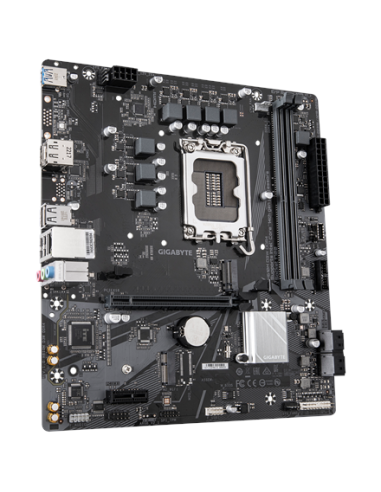 Gigabyte H610M D3W DDR4 LGA1700 Micro-ATX pagrindinė plokštė – vaizdas kampu
