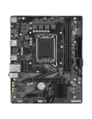 Gigabyte H610M K V2 LGA1700 Micro-ATX pagrindinė plokštė – vaizdas iš viršaus, didesnis