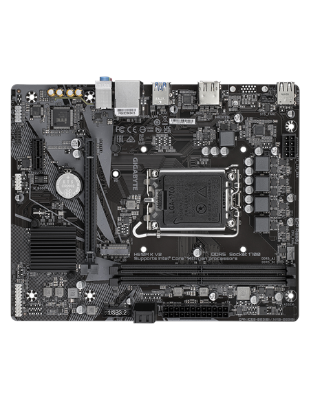 Gigabyte H610M K V2 LGA1700 Micro-ATX pagrindinė plokštė – vaizdas kampu, kitas